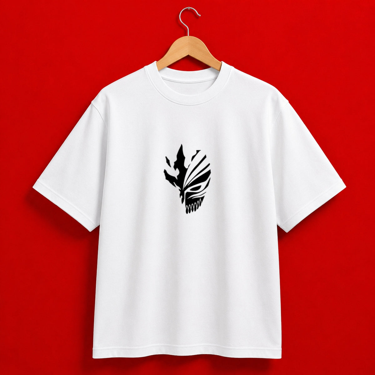 Dark Hollow Monster Graphic Oversized T-Shirt – White