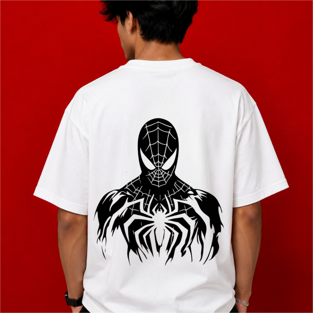 Spider-Man Graphic Oversized Cotton T-Shirt – White