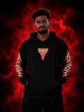 Black Flame Printed Hoodie